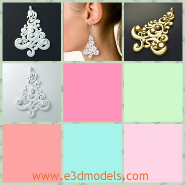 3d model of a Christmas tree pendant - This 3d model is about a Christmas tree pendant which can be used as a necklace pendant, as an earing, or simply as a Christmas decoration.