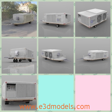 3d model the airconditioning shape truck - This is a 3d model of the airconditioning shape truck,which is commonly  used at airports, this type of vehicle can be used to refuel an air conditioning unit or fill other supplies.