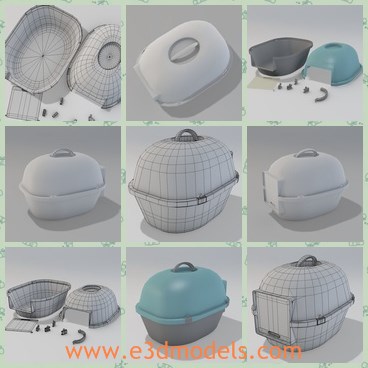 3d model the box for pet - This is a 3d model of the box for pet,which is made of plastic materials.The simple plastic litter box fit for cats or other small pets.