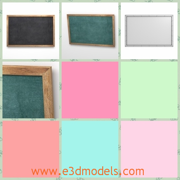 3d model the chalkboard with frames - This is a 3d model of the chalkboard with frames,which are common in schools.The model is made in high quality.