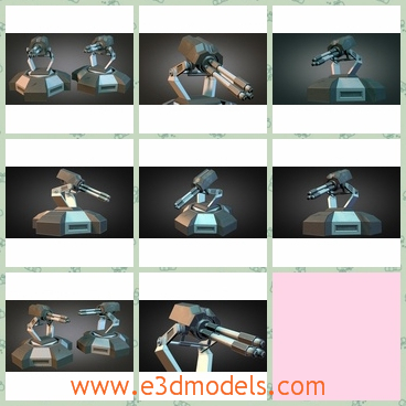 3d model the gun tower - This is a 3d model of the gun tower,which is solid and safe.The model looks like the robot on the ground.