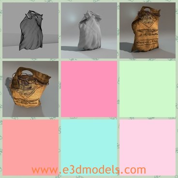 3d model the mail bag - This is a 3d model of the mail bag,which is large and full.The bag is made of fiber materials.