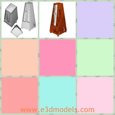 3d model the metronome - This is a 3d model of the metronome,which is a part of the musical instrument.The model can be moved up and down the TickBar, the TickBar can be rotated left and right.Poser use PDF included.
