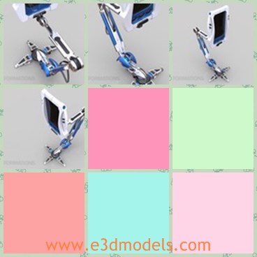 3d model the robot - This is a 3d model of the robot,which is made of plastic material.The model was originally built in Solid Works.