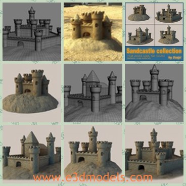 3d model the sand castle - This is a 3d model of the sand castle,which is fine and glorious.The model is made by kids who are very fond of castles.