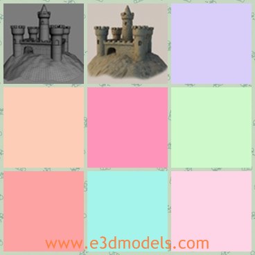 3d model the sand castle near the beach - This is a 3d model of the snad castle near the beach,which is made in high quality.The model is unique and attractive.
