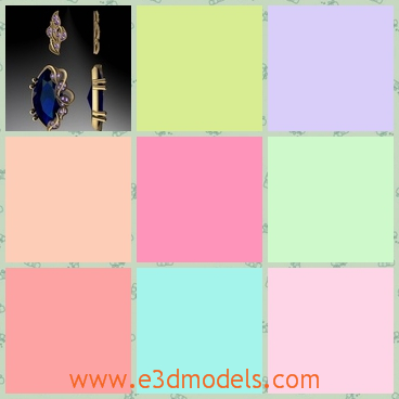 3d model the set of jewelry - This is a 3d model of the set of jewelry,which includes the ring and the earrings.The color stands for the dignity and noble.