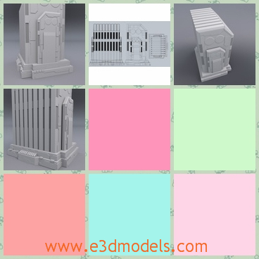 3d model the tower used to cool - This is a 3d model of the tower used to cool in the spaceship.The tower could also be used as a futuristic building.
