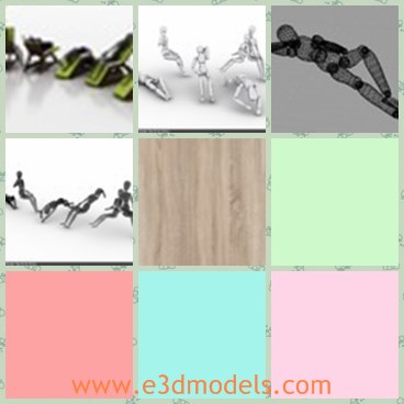 3d model the wooden character - This is a 3d model of the wooden character,which is dummy and jointed.The model is plastic,glass and metal.