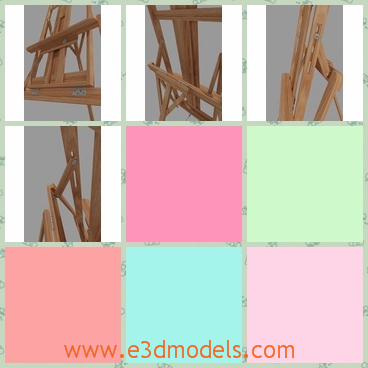 3d model the wooden easel - This is a 3d model of the wooden easel,which are scattered on the floor and the easels are used by the painter.