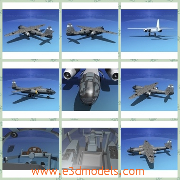 3d model a bomber of Germany - This is a 3d model about a bomber of Germany,which is created for military useage.The model is built by the German Arado company.