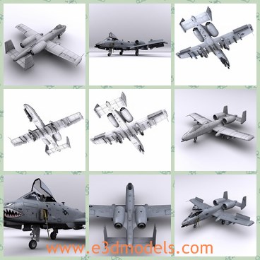 3d model fighter A-10C - This is a 3d model of the A-10 Thunderbolt II ,which is an American single-seat, twin-engine, straight-wing jet aircraft developed in the early 1970s. The A-10 was designed to provide close air support for ground forces by attacking tanks and other armored vehicles.