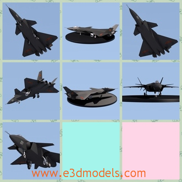3d model of Chinese stealth fighter J20 - This 3d model is about a Chinese stealth fighter which is developed by the Chengdu Aircraft Industry Group for the PLAAF.