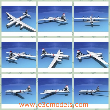 3d model of Dreamscape B-29 superfortress plane - This 3d model is about a cool white military aircraft. This model is built very near to scale, and it is fully textured and comes with all materials and textures as shown.