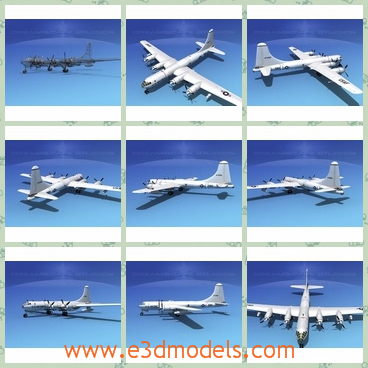 3d model of dreamscape B-50 superfortress II V50 - This 3d model is about a dreamscape B-50 superfortress II V50 which has a higher rate of climb, a larger service ceiling,a larger bomb load and longer range than the earlier superfortress.