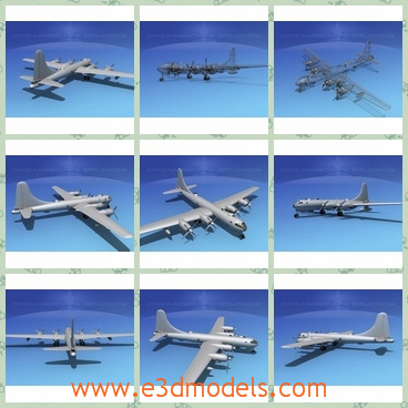 3d model of dreamscape B-50 superfortress IIVBM - This 3d model shows us a cool white dreamscape B-50 superfortress IIVBM which has animateable flaps, ailerons, landing gear doors, elevators, bomb bay doors, turret guns and propellers.