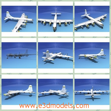 3d model of dreamscape KB 50 superfortress - This 3d model is about a white military plane which has long wings. This model is built very near to scale, and it is fully textured and comes with all materials and textures as shown.