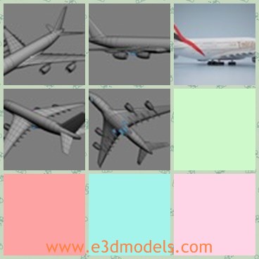 3d model the airbus A380 - This is a 3d model of the airbus A380,which is modern and made with good quality.The plane is spacious and made for commercial purpose.
