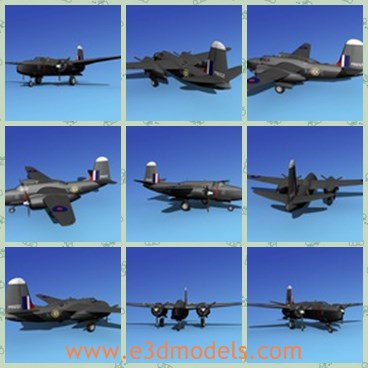 3d model the aircraft - This is a 3d model of the aircraft,which is designed to carry light bomb loads in a tactical bombing role. They were designed with a minimum crew Pilot AC Commander, and an Observer Tail gunner.
