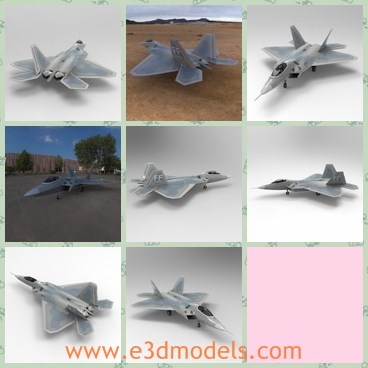3d model the aircraft - This is a 3d model of the aircraft,which is large and modern.The model is a fifth generation fighter aircraft which utilizes fourth generation Stealth technology.
