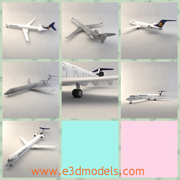 3d model the aircraft - This is a 3d model of the aircraft,which is modern and new.The model is made in high quality and with special materials.