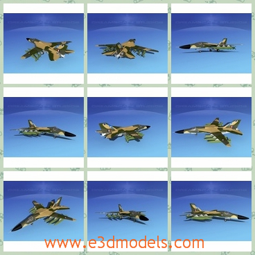 3d model the aircraft in green - This is a 3d model of the aircraft FB-111,which was developed with the capability of carrying a wide range of weapons including cruise missiles, JDAM, Missiles, many types of dumb bombs and external fuel.