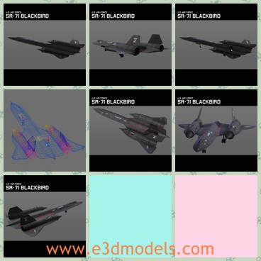 3d model the aircraft in the army - THis is a 3d model of the aircraft in the army,which is called the SR-71 Blackbird.The model is advanced and modern weapon in the army.