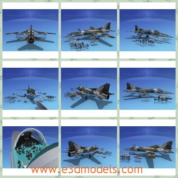 3d model the aircraft in the ocean - This is a 3d model of the aircraft in the ocean,which has a sharp head with it.The model is a missile bomber.
