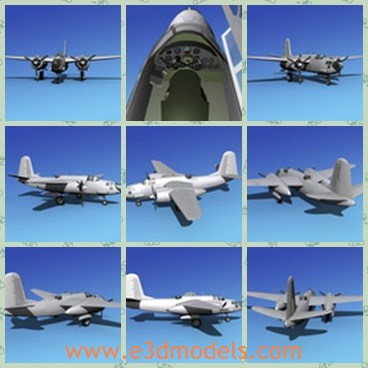 3d model the aircraft in USA - This is a 3d model of the aircraft in USA,which is designed to carry light bomb loads in a tactical bombing role.