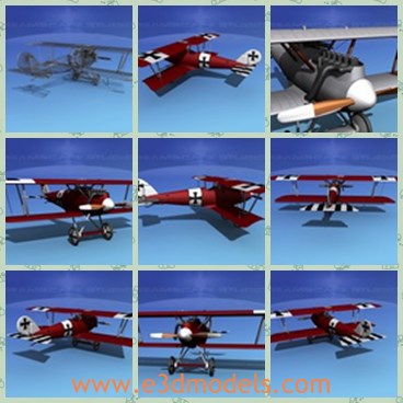 3d model the aircraft in ww1 - This is a 3d model of the aircraft Pfalz D111,which was developed by Rudolph Gehringer as a new fighter design. It used a plywood monocoque construction in the fuselage allowing a smoother surface, less drag and more strength.