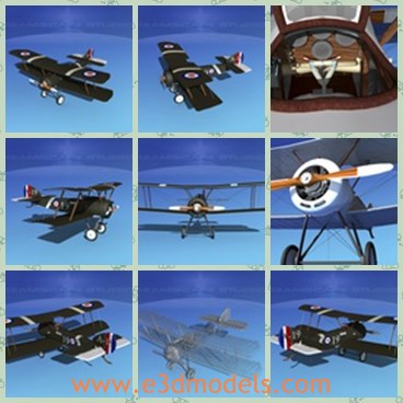 3d model the aircraft in ww2 - This is a 3d model of the aircraft in WW2,which  entered service with the Royal Air Service and the Royal Naval Air Service and proved very successful until 1917.