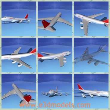 3d model the aircraft of Boeing 747 - This is a 3d model of the aircraft of Boeing 747,which is the largest passenger jet in the world. The Boeing 747-100 was the first of the family of 747s developed and manufactured by Boeing.