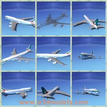 3d model the aircraft with long body - This is a 3d model of the aircraft with long body,which is large and modern.The model is made for so many countries in the world.