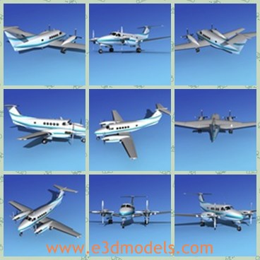 3d model the airplane - This is a 3d model of the airplane,which is modern and elegant.The C-200 was first flown in 1976. The C-200 had Garret turboprop engines introduced in 1976.