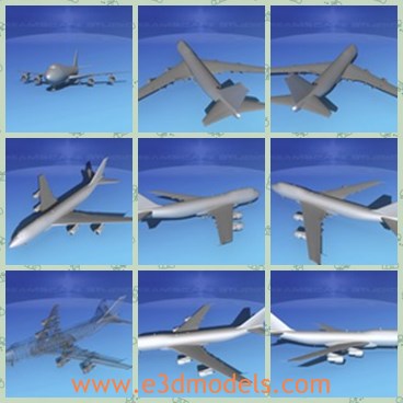 3d model the airplane - This is a 3d model of thea airplane,which is modern and charing.The model  was the largest passenger jet in the world. The Boeing 747-100 was the first of the family of 747s.