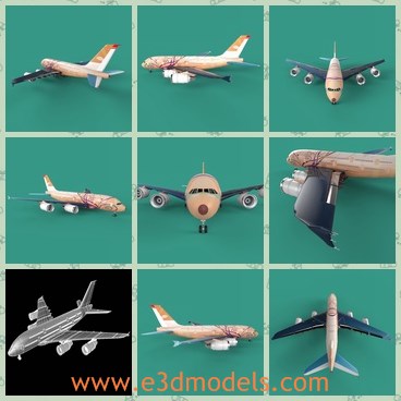 3d model the airplane - This is a 3d model of the airplane,which is small and made for the commercial purpose.
