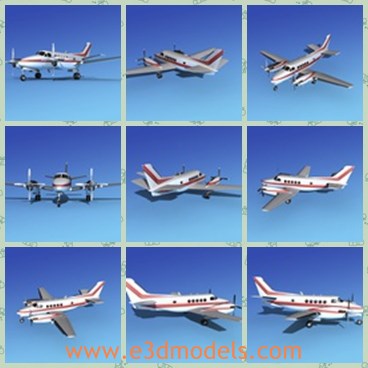 3d model the airplane for business - This is a 3d model of the airplane for business,which began production in the 1970s as the Super King Air although that designation as the Super King Air was dropped in the 1990s.