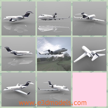 3d model the airplane in white - This is a 3d model of the airplane in white,which was taken by the digital camera.The body of the plane is large and great.