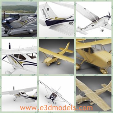 3d model the airplane with four seats - THis is a 3d model of the airplane with four seats,which is light and made with high quality.THe plane is created with simple internal arrangement.