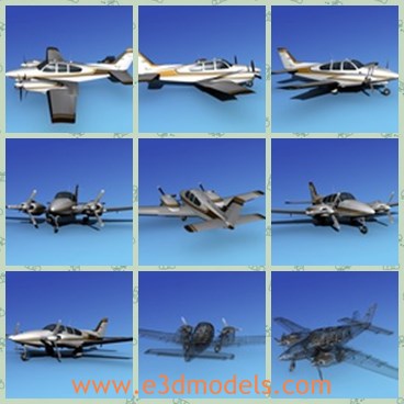 3d model the airplane with twin engines - This is a 3d model of the airplane with twin engines,which cost more than 1 million dollars. It is as expensive to operate as it is to buy.