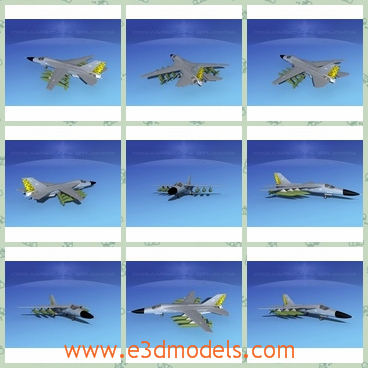 3d model the aricraft in grey - This is a 3d model of the aircraft in grey,which is developed with the capability of carrying a wide range of weapons.