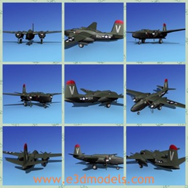 3d model the army aircraft - This is a 3d model of the army aircraft,which is  designed to carry light bomb loads in a tactical bombing role.
