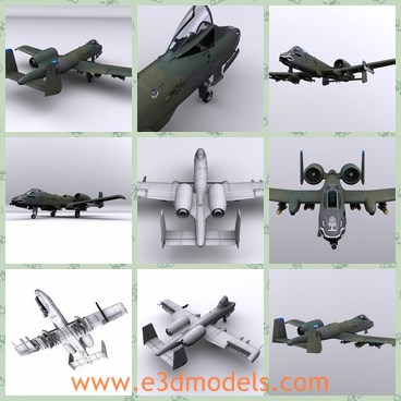 3d model the black plane in Iraq - This is a 3d model of the black plane in Iraq,which is an American single-seat, twin-engine, straight-wing jet aircraft developed in the early 1970s. The A-10 was designed to provide close air support for ground forces by attacking tanks and other armored vehicles.