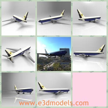 3d model the commercial plane - This is a 3d model of the commercial plane,which is introduced at around the same time as the 757, its narrowbody sister.
