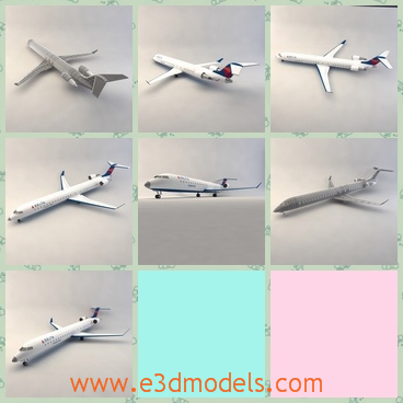 3d model the commercial plane - This is a 3d model of the commercial plane,which is long and narrow.The model is the new type of the brand.