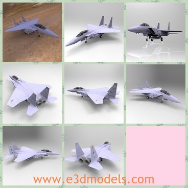 3d model the fighter F-15E - This is a 3d model of the fighter F-15E,which is a modern United States all-weather strike fighter, designed for long-range interdiction of enemy ground targets deep behind enemy lines.