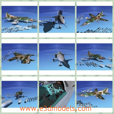 3d model the fighter in the army - This is a 3d model of the fighter in the army,which is the the first truly mass-produced version of the MiG-23, and the first VVS fighter to feature look-down/shoot-down capabilities.
