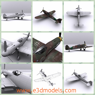 3d model the German fighter - This is a 3d model of the German fighter,which is used in the wars.The model is outdated and the plane is rare.
