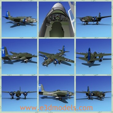 3d model the green plane - This is a 3d model of the green plane,which is designed to carry light bomb loads in a tactical bombing role.