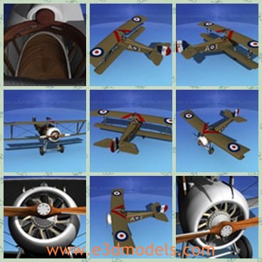 3d model the green plane - This is a 3d model of the green plane,which is the powerful fighter during the WW1.The plane was equipped their aircraft in the field with both the Lewis and the Vickers guns. Having both guns installed on the aircraft however tended to reduce performance from increase in weight and drag.